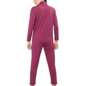 Fermeture éclair 2 pièces ensemble femmes femmes ensembles dernière conception marque privée dames ensemble bonne qualité logo personnalisé conception manches longues - Product Image 2