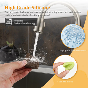 4PC 실리콘 도마 발 절단 부상 방지 미끄럼 방지 도마 스탠드 주방 프로텍터 홈 장식 - Product Image 4