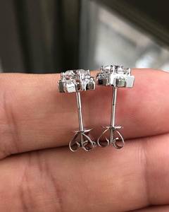 925 Silver Star Shape Diamond <b>Stud</b> <b>Earrings</b> Round Brilliant Cut Claw Setting Classic Women's Fine Jewelry - Product Image 2