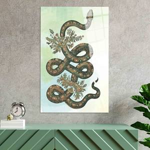 Toile élégante à imprimé floral serpent : Décoration murale inspirée de la nature, ART SUR VERRE TÉRMÉTRAL - Product Image 1