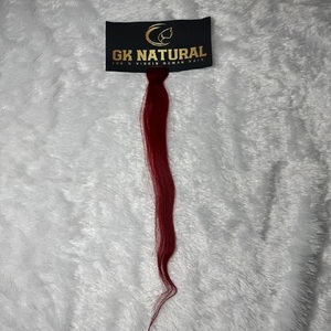 Cheveux Humains Naturels Colorés Clip-In Texture Ondulée Queens Rouge Stries Produit de Cheveux Humains Extensions de Cheveux Indiens - Product Image 1