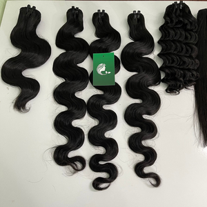 Extensiones de cabello humano vietnamita crudo de trama superdibujada doble de vendedores de paquete de cabello intacto de cutícula virgen birmana de onda profunda suelta - Product Image 1