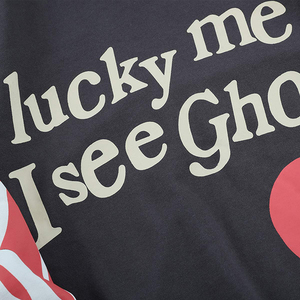 Sweat-shirt à capuche Lucky Me I See Ghosts pour homme, streetwear, surdimensionné, en coton French Terry, imprimé, style automne - Product Image 5