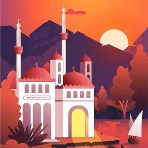LS Simple Kids Painting Numbers 20x20 Encadré Musulman Eid Wall Art <span class=keywords><strong>Débutant</strong></span> Paysage Nature Morte <span class=keywords><strong>Peinture</strong></span> Numéros Décoration pour Enfants - Product Image 2