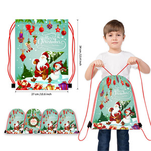 <b>Christmas</b> Themed Drawstring Backpack Bag Portable Storage <b>Sack</b> with Drawstring Closure - Product Image 2