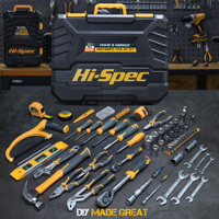 Ensemble d'outils de réparation automobile complet Hi-Spec 122 pièces, en acier au chrome-vanadium, boîte à outils de maintenance pour garage, coffret rigide