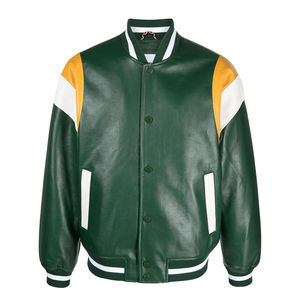 Ensemble blouson de jogging pour hommes varsity letterman avec logo personnalisé en cuir lourd pour hommes de haute qualité OEM en laine de créateur - Product Image 2