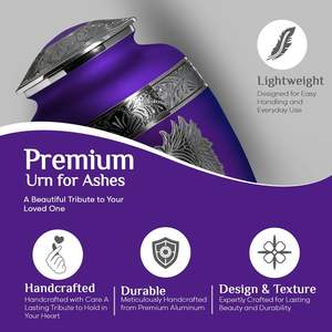 โกศปีกสีม่วงขนาดใหญ่สำหรับขี้เถ้ากระดูกมนุษย์โกศสำหรับผู้ใหญ่ขี้เถ้าโกศสำหรับขี้เถ้าขี้เถ้าผู้ใหญ่ผู้ชายปีกนางฟ้าขนาดกำหนดเองได้ - Product Image 4