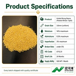 Haricots mungo décortiqués de qualité alimentaire, taux de décorticage de 98 % |   Pâte de haricots de qualité |   Bas niveau de réserves |   Vente en gros - Product Image 3