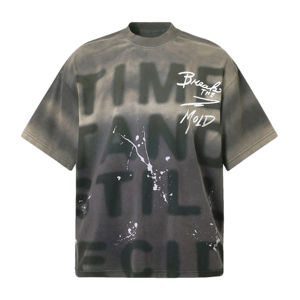 T-shirt en coton 100% vintage Denish Sports Wear pour homme, logo personnalisé, lavage à l'acide, style streetwear, coupe ample, couleur pierre - Product Image 1