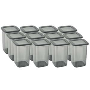 Ensemble de 18 contenants de stockage alimentaire carrés en plastique PP de 1,3 L, écologiques, sans BPA, hermétiques, pour l'organisation des épices et de la cuisine - Product Image 1