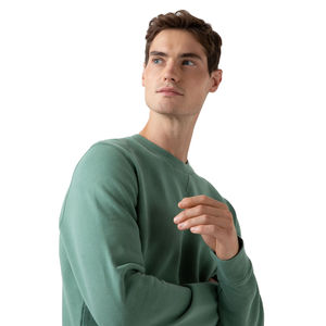 Haute qualité 100% coton pull sweat pour hommes en gros taille personnalisée côtes col rond solide hiver blanc recadrée hommes - Product Image 5