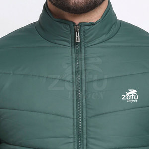 Veste d'hiver matelassée pour hommes, col montant, logo frontal, séchage rapide, prix bas, vente en gros - Product Image 2