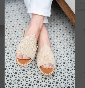 Sandales en raphia faites à la main, sandales d'été, chaussures d'été pour femmes, chaussures de plage, ballerines, sandales marocaines - Product Image 1