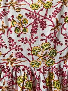 Vestido bohemio ligero para mujer, estampado a mano, hermosa Mini túnica Floral, cambio de ropa de fiesta informal con decoración de botones - Product Image 3