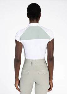 Chemise d'équitation athlétique pour femmes, légère, à manches courtes, respirante, en tissu extensible, couche de base équestre, service OEM - Product Image 3