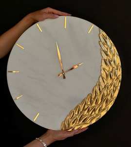 COMMENT HORLOGE MURALE EN RÉSINE AVEC Horloge Murale au Design Artistique Unique Art Résine d'Inde - Product Image 4