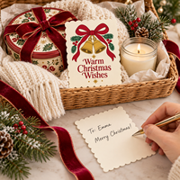 Cartes de vœux de Noël personnalisées imprimées sur mesure, motifs festifs personnalisés, impression offset, 5 pièces par lot pour offrir en cadeau en saison