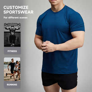 <b>Compression</b> fit <b>men</b> gym fitness <b>shirt</b> workout training top breathable material wholesale activewear bulk factory pricing - Product Image 5