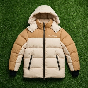 MA_ATTIERA Chaqueta Acolchada con Capucha para Hombre, Diseño Color Block, Cierre Frontal con Cremallera, Cortavientos, Abrigo de Invierno, Corte Regular, Cuello Alto, Acolchado Grueso - Product Image 6