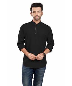Trending Short ThobeKurta para hombres en invierno Tela Khadi con el último diseño indio PathaniPajama y algodón - Product Image 4