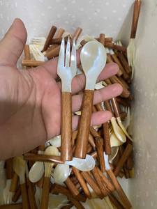 Cuchara de Lujo con Mango de Madera y Logotipo, Hecha a Mano con Nácar Pulido, para Caviar, Cafeterías, Hoteles y Restaurantes, Fábrica en Vietnam - Product Image 3