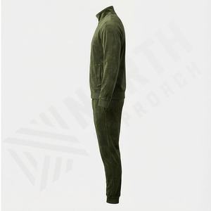 Conjunto Deportivo de Terciopelo para Hombre con Logotipo Personalizado, Sudadera con Capucha, Pantalones Deportivos de Gimnasio, Bordado, Invierno, Algodón, Chándal Deportivo - Product Image 3