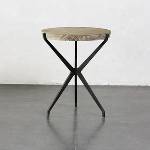Tavolino minimalista in metallo <span class=keywords><strong>con</strong></span> Design in <span class=keywords><strong>legno</strong></span> a tre <span class=keywords><strong>gambe</strong></span> tavolino nero nero industriale moderno - Product Image 1
