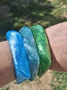 Chunky Acrylique Bracelets Bracelets pour Femmes Géométrique Acrylique Résine Acétate Tacheté Bracelet Bracelet Déclaration Coloré Bracelets - Product Image 4