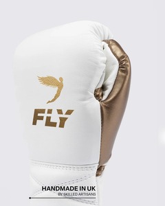 Guantes de Boxeo MMA Blancos y Dorados de Alta Calidad, Nuevo Diseño, Logotipo Personalizado, Cuero Genuino de Vaca, para Sparring y Artes Marciales - Product Image 4