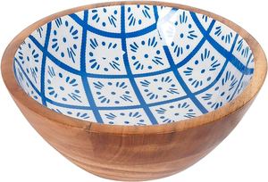 Bol en émail sur bois moderne, fait main, écologique et de qualité supérieure pour servir et dîner (soupe, salade ou événements festifs) - Product Image 3