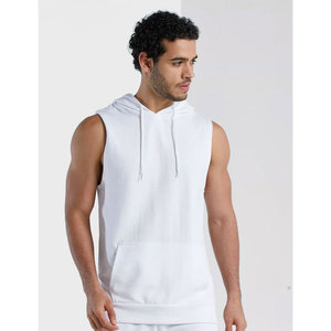 Vente en gros de gilets de sport sans manches pour hommes, 100% coton, séchage rapide, logo personnalisé, OEM, musculation - Product Image 4