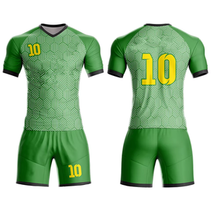 Conçu sur mesure Kit complet imprimé par sublimation col en V manches courtes couleurs unies maillot de football respirant maillot de football - Product Image 1