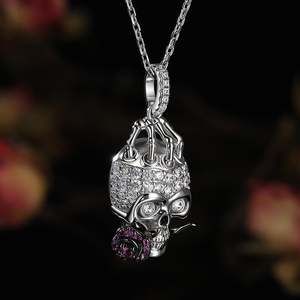 Collier Jeulia Forever Romance en argent sterling avec crâne et rose - Product Image 5