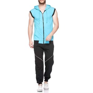 Transpirable sin mangas Deportes Sudadera con capucha de algodón personalizada Longitud regular Cremallera Sudaderas con capucha para hombres con bolsillos Gimnasio Fitness Ropa para hombres - Product Image 4