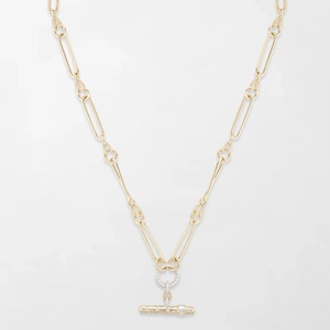 สร้อยคอแบบ T-Bar ลายจุดซ้อนประดับเพชรทรงกลม 93 เม็ด น้ำหนัก 2.12 กะรัต สี GH-VS ทำจากทองคำขาว 18K เหมาะสำหรับงานแต่งงาน - Product Image 3