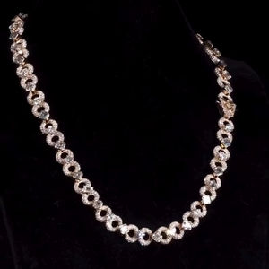 Collier cubain en moissanite glacé de luxe, plaqué rhodium, cadeau de fête orthodoxe, chaîne brillante VVS - Product Image 1