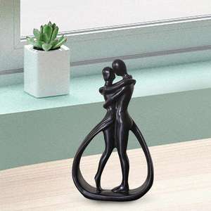 Aimer les Couples mignons Sculpture modèle abstrait noir enduit d'aluminium solide intérieur Sculpture décorative et pièce maîtresse décor à la maison - Product Image 4