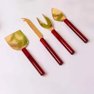 Juego de queso de acero inoxidable con cortador, cuchillos rebanadores, perfecto para restaurante, Hotel, uso de mesa, premios al por mayor, Juego de 4 cubiertos - Product Image 2