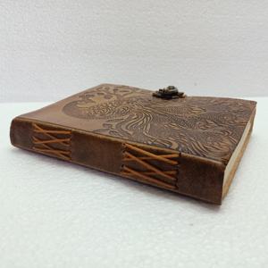 Revues en cuir gaufré de paon sur mesure faites avec des papiers faits à la main en coton en taille 5*7 pouces - Product Image 3