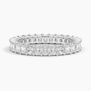 Elegante forma Rediant Lab Grown Eternity Ring 925 Plata cuatro puntas ajuste clásico boda banda para mujeres regalos de estilo de lujo - Product Image 2