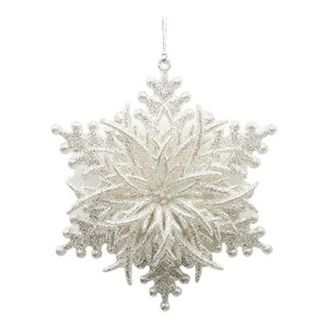 Décoration de Noël et du Nouvel An, paillettes blanches, champagne argenté, paillettes blanches, acrylique transparent plaqué iridescent, ornement flocon de neige 3D - Product Image 4