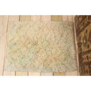 Tapis turc vintage 2x2,7 pieds, tapis blanc à motifs floraux - Product Image 2