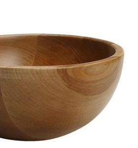 Cuenco de madera natural con acabado liso para ensalada, frutas, pasta, cocina, cuenco decorativo rústico para servir en casa de campo - Product Image 4