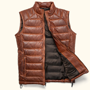 Chaleco informal transpirable de cuero genuino para hombre, chaleco con cuello en V, botón de punto, moda de invierno, cera de fresado, recién llegado, adultos - Product Image 3