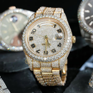 Montre de luxe en diamant de laboratoire de haute qualité, cadran à chiffres romains, diamant baguette, montre en gros, fournisseur en gros, exportateur - Product Image 6