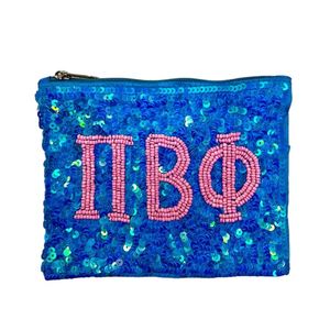 Bleu rose couleur haute qualité Cowboy pochette perlée fabriqué à la main Western Mini porte-monnaie fermeture à glissière toile matériel - Product Image 1