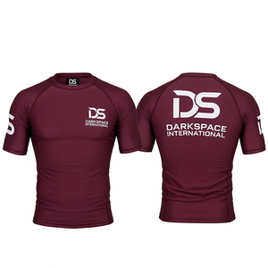 Haute qualité écologique hommes Rash Guard personnalisable respirant 100% Polyester Gym porter des manches courtes pour l'entraînement au combat nouveau - Product Image 3