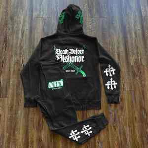 Calidad Premium superventas invierno Casual ecológico hombres sudor trajes 100% algodón Color sólido transpirable cómodo secado rápido - Product Image 2