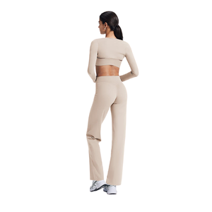 Wholesale Custom Gym Fitness Sportswear Bra Soft Stretchy High Waisted Straight Leg Bottoms <b>Flare</b> <b>Leggings</b> for <b>Women</b> - Product Image 4
